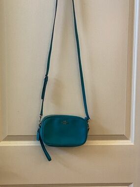 Coach Teal Leather Crossbody Camera Bag